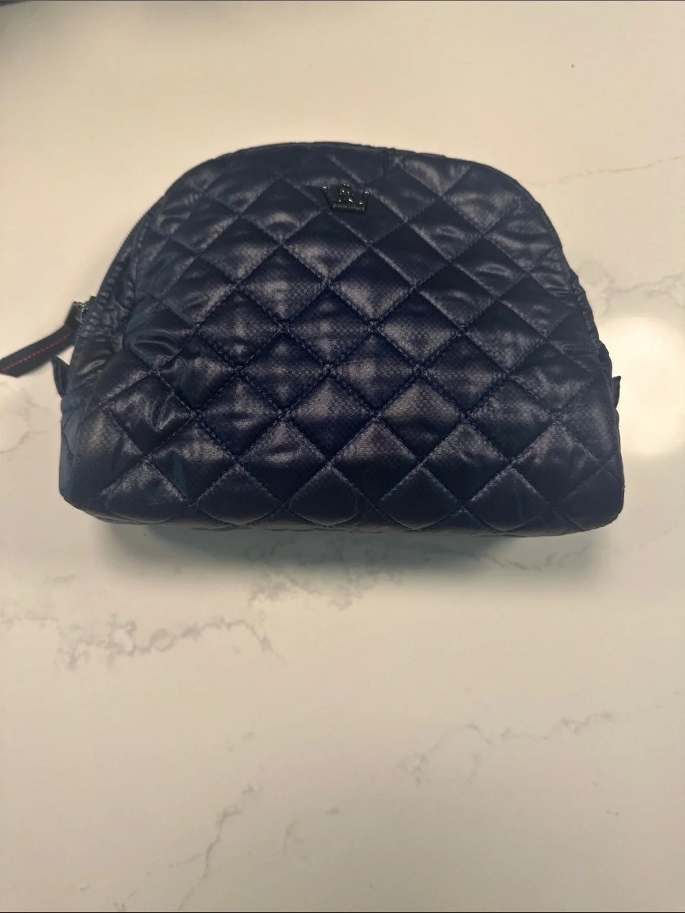 Oliver Thomas Quilted Small Makeup Pouch - Black